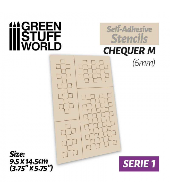 Plantillas Autoadhesivas - Self Adhesive Stencils - CHEQUER M