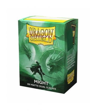 100 Fundas estándar dual matte - Green Might de Dragon Shield