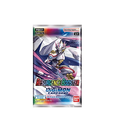 Sobre de 12 cartas de Digimon, Resurgence Booster - [RB01] en Inglés