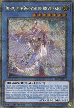 Saffira, Divina de Dragones de la Voz Muda (V.2 - Quarter Century Secret Rare) - Saffira, Divine Dragon of the Voiceless Voice (