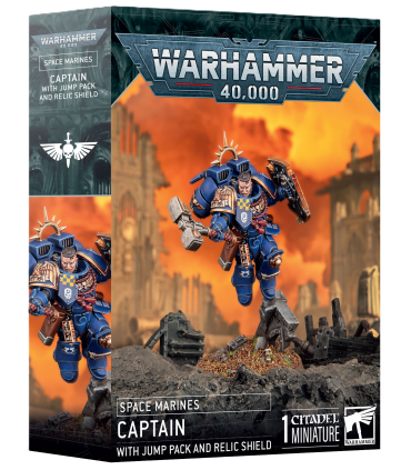 *PREVENTA* Space Marines: Captain with Jump Pack and Relic Shield