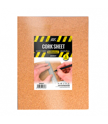 Plancha de Corcho - Grano Fino 200x300x2mm de AK Interactive